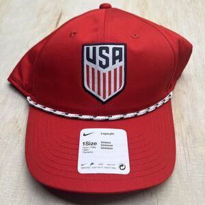 NEW Adjustable USMNT USWNT USA US Soccer Nike Golf Legacy 91 Rope Cap Red